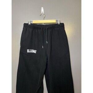 Illume Sweatpants Heavyweight Mens Medium Black Fleece Straight Leg Elastic